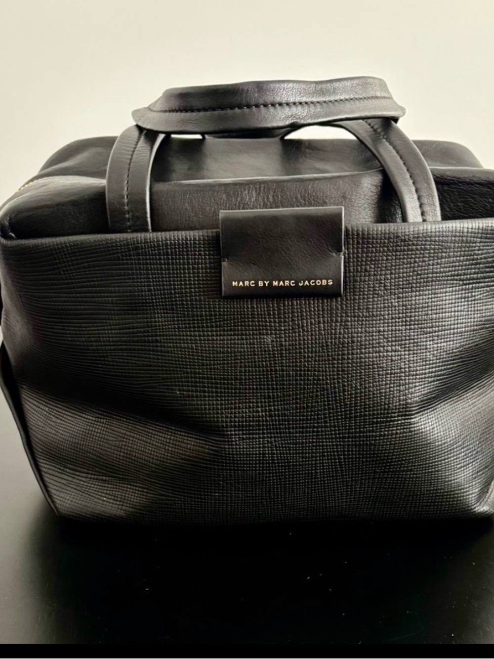Marc by Marc Jacobs Black Textured Leather Satchel